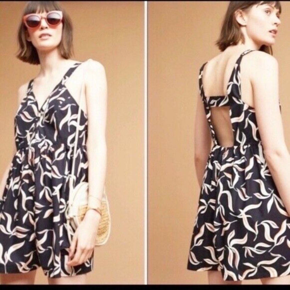 Anthropologie Hei Hei Romper Black Palma Shorts Le